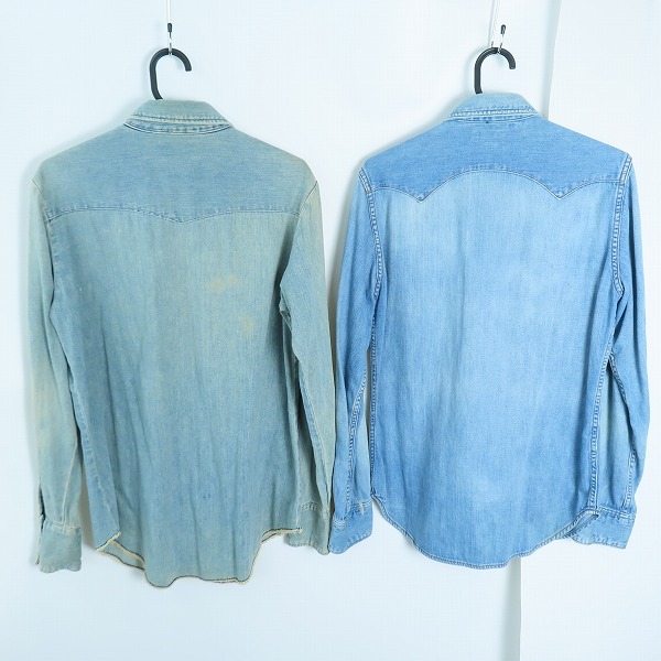 実際に弊社で買取させて頂いたBLUE BLUE/ブルーブルー ダメージ加工 長袖デニムシャツ 2点セットの画像 1枚目