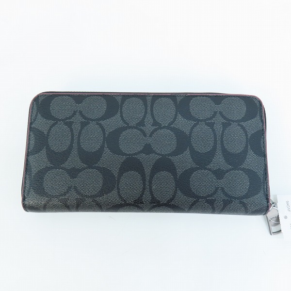 実際に弊社で買取させて頂いた【未使用】COACH/コーチ シグネチャー ラウンドファスナー ウォレット/財布 F25517の画像 1枚目