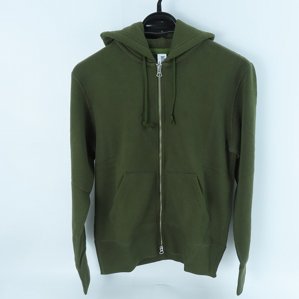 実際に弊社で買取させて頂いた【未使用】LOOPWHEELER×BEAMS+/ループウィラー×ビームスプラス ジップアップ パーカー オリーブ/M