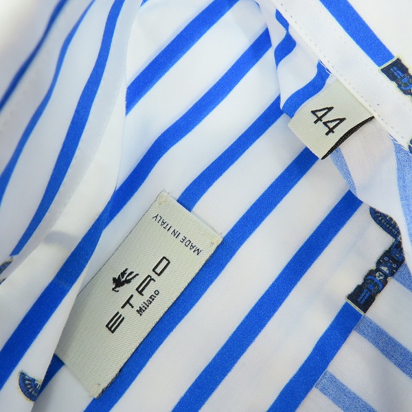 実際に弊社で買取させて頂いた【未使用】ETRO/エトロ 総柄 半袖ストライプシャツ 211-1K445-6253/44の画像 2枚目