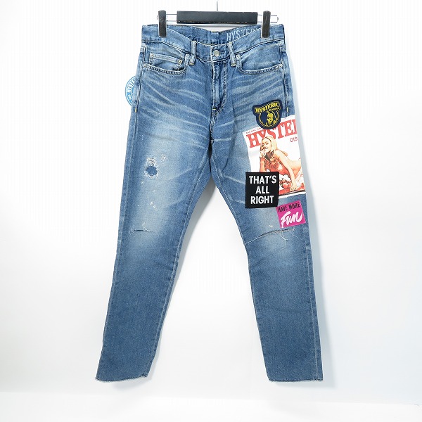 実際に弊社で買取させて頂いた【未使用】HYSTERIC GLAMOUR/ヒステリックグラマー プリント ダメージ加工 デニムパンツ 02192AP09/28