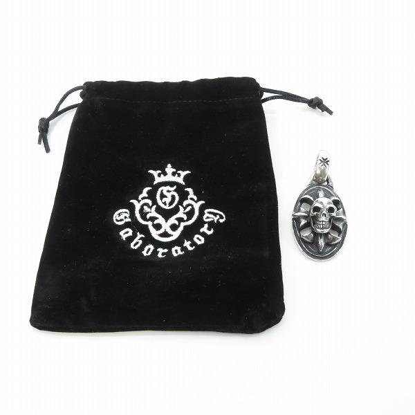 実際に弊社で買取させて頂いたGABORATORY/ガボラトリー/ガボール Skull on Cross oval Pendant/スカルオンクロスオーバルペンダントトップの画像 9枚目