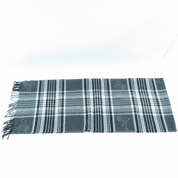 実際に弊社で買取させて頂いたmastermind JAPAN/マスターマインドジャパン Johnstons of Elgin カシミヤ チェック マフラー/ストールの画像 4枚目