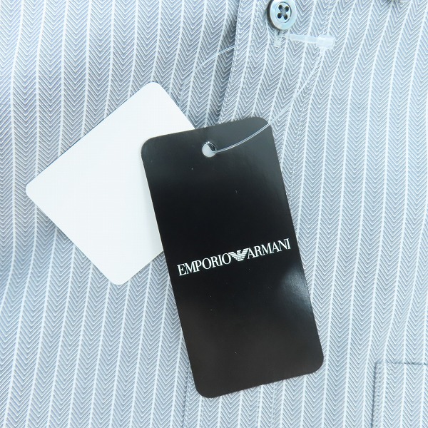 実際に弊社で買取させて頂いた【未使用】EMPORIO ARMANI/エンポリオアルマーニ 長袖シャツ ストライプ 11CM1L 11C35/40の画像 7枚目