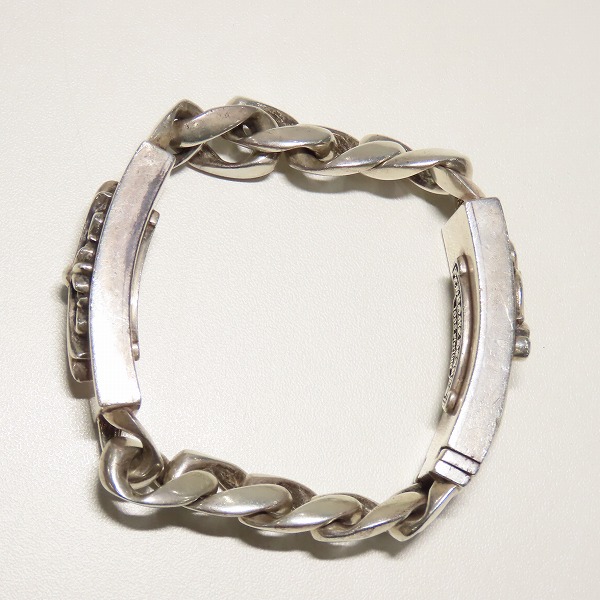実際に弊社で買取させて頂いたCHROME HEARTS/クロムハーツ フローラルクロス＆ダガー ダブル ID ブレスレット クラシックチェーンの画像 5枚目