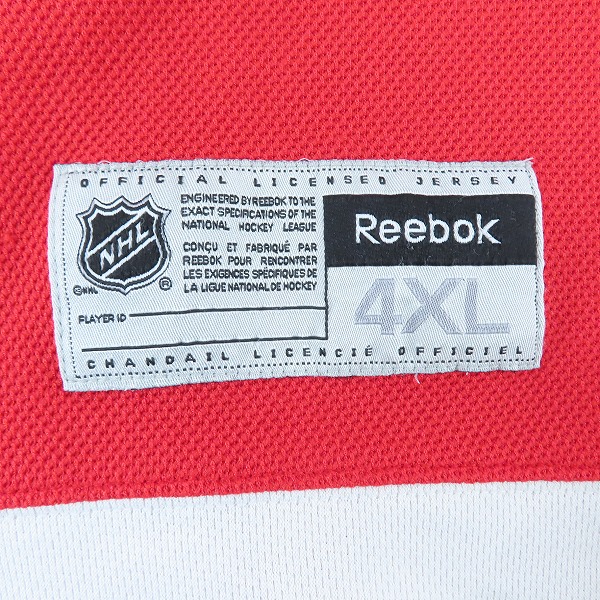 実際に弊社で買取させて頂いたReebok NHL DETROIT RED WINGS/デトロイトレッドウイングス ゲームシャツ ホッケーシャツ /4XLの画像 3枚目