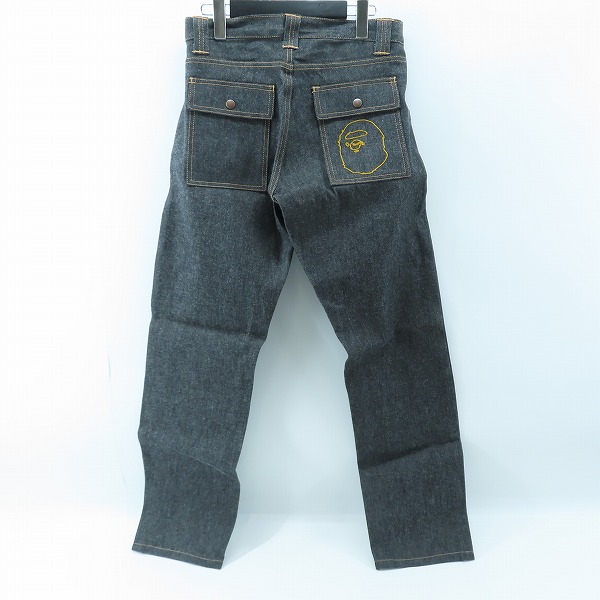 実際に弊社で買取させて頂いたA BATHING APE/アベイシングエイプ 刺繍 デニムパンツ/Sの画像 1枚目