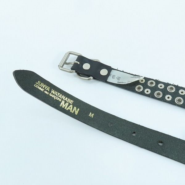 実際に弊社で買取させて頂いたJUNYA WATANABE COMME des GARCONS/ジュンヤワタナベコムデギャルソン スタッズ レザーベルト WT-IC303/Mの画像 2枚目