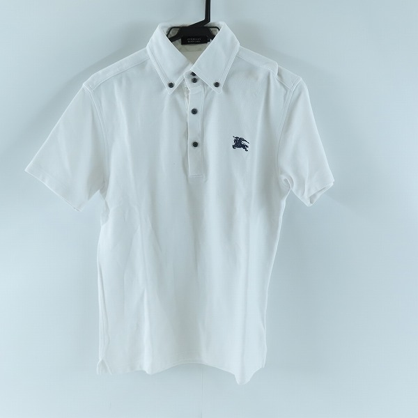 実際に弊社で買取させて頂いたBURBERRY BLACK LABEL/バーバリーブラックレーベル ロゴ刺繍半袖ポロシャツ BMV29-637-02/3