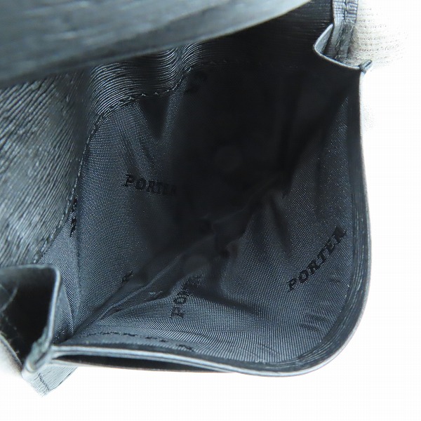 実際に弊社で買取させて頂いたPORTER/ポーター 二つ折り カードケース ブラックの画像 4枚目