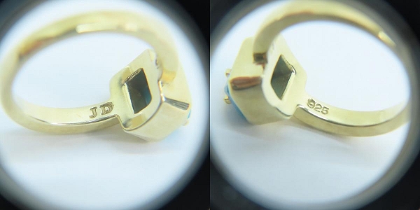 実際に弊社で買取させて頂いた【ギャラ付き】Justin Davis/ジャスティンデイビス Baby Eminem/ベビーエミネム リングｗ/ターコイズ SRJ768/3号の画像 6枚目