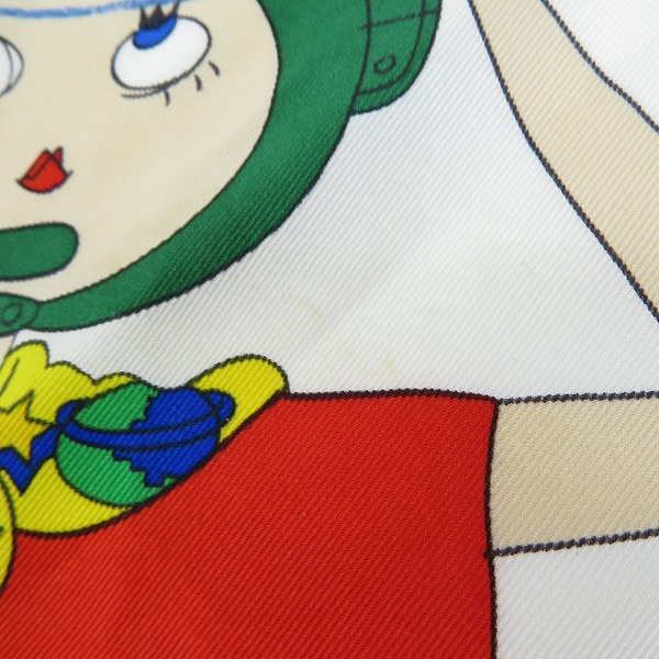 実際に弊社で買取させて頂いたHERMES/エルメス カレ70 Un Week-End dans l'Espace 気ままな週末 スカーフ/ストールの画像 5枚目