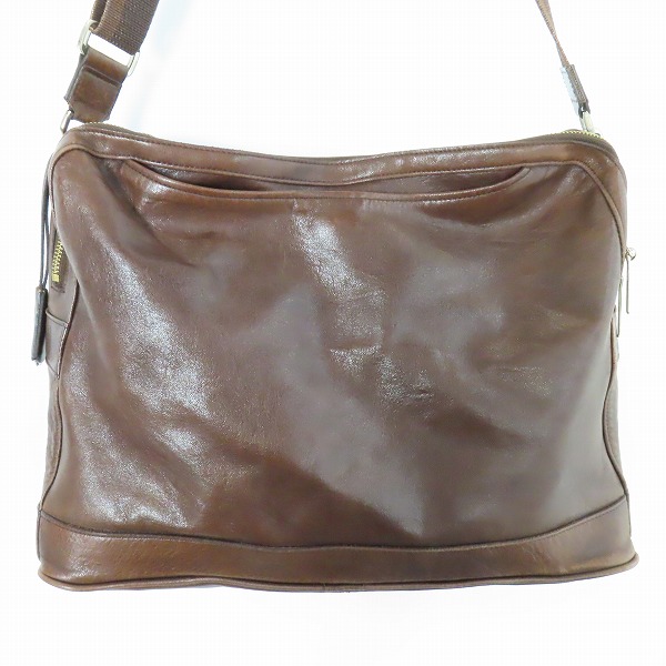実際に弊社で買取させて頂いたaniary/アニアリ レザー ショルダーバッグ ブラウンの画像 1枚目
