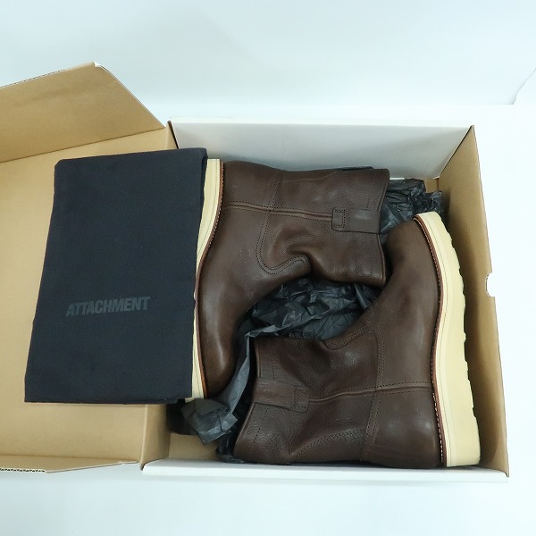 実際に弊社で買取させて頂いたKAZUYUKI KUMAGAI ATTACHMENT/カズユキクマガイ アタッチメント レザー ブーツ ブラウン AA12-405/41の画像 7枚目