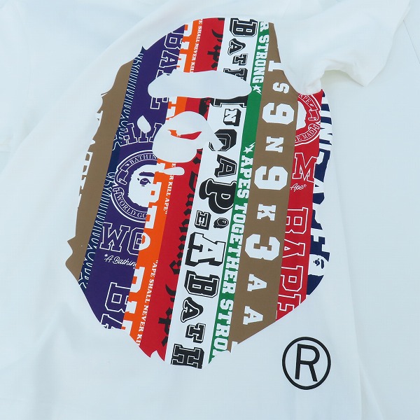 実際に弊社で買取させて頂いたA BATHING APE/アベイジングエイプ FANS SCARF SIDE BIG APE HEAD TEE/ショートスリーブTシャツ/Mの画像 5枚目