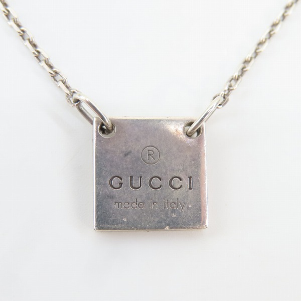 実際に弊社で買取させて頂いたGUCCI/グッチ Ag925 ブランドロゴネックレス スクエアの画像 1枚目