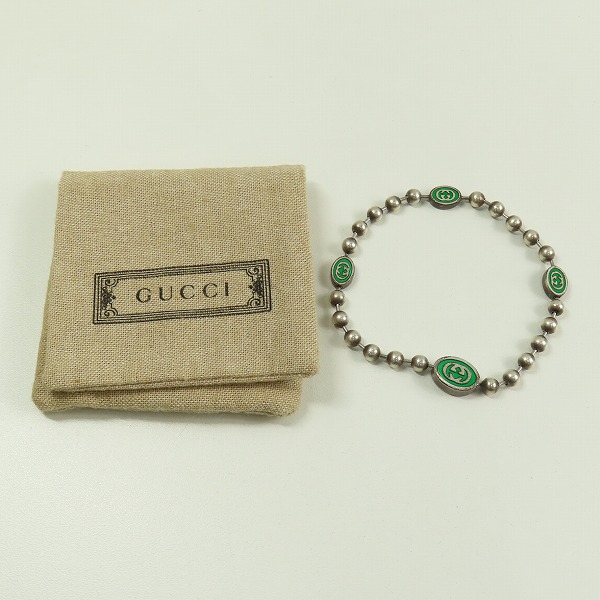 実際に弊社で買取させて頂いたGUCCI/グッチ インターロッキングGボールチェーンブレスレットの画像 8枚目