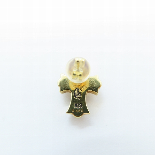 実際に弊社で買取させて頂いたBloody Mary/ブラッディマリー K18 クロス ストーン付き ピアスの画像 2枚目