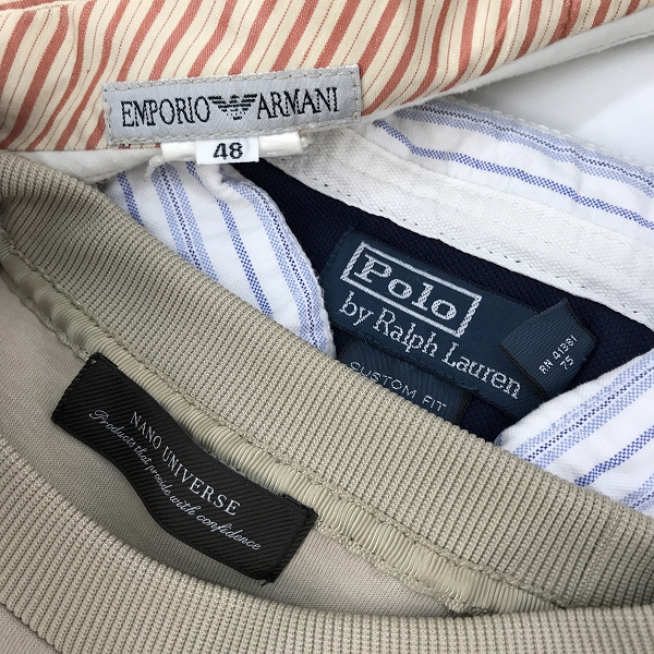 実際に弊社で買取させて頂いた【おまとめ】ナノユニバース/アルマーニ/ラルフローレン 等 スエット/ポロシャツ/シャツ 他の画像 1枚目