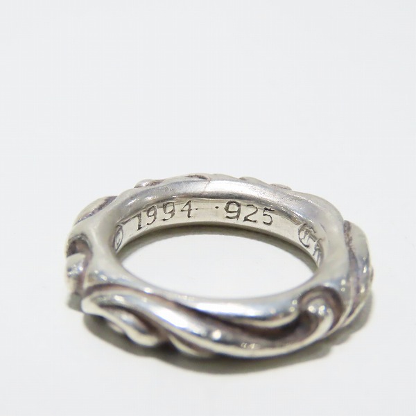 実際に弊社で買取させて頂いたCHROME HEARTS/クロムハーツ SCRL BAND/スクロールバンド リング/10-10.5号の画像 8枚目