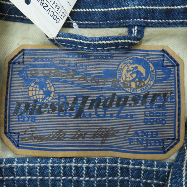 実際に弊社で買取させて頂いた【未使用】DIESEL Industry/ディーゼル ヒッコリー デニム シャツ ジャケット Sの画像 2枚目