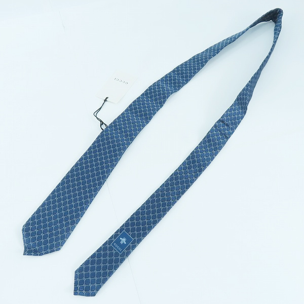 実際に弊社で買取させて頂いた【未使用】GUCCI/グッチ ネクタイ シルク ネクタイ GG柄 571800 4E002 4569の画像 3枚目