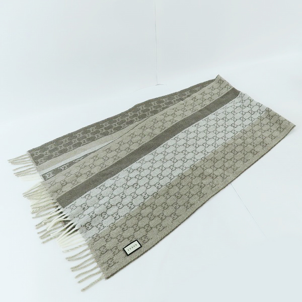 実際に弊社で買取させて頂いたGUCCI/グッチ GG柄  マフラーの画像 4枚目