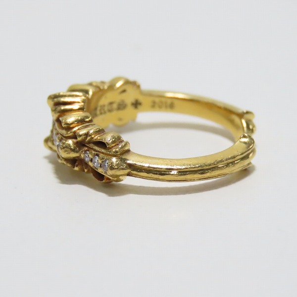 実際に弊社で買取させて頂いた【インボイス原本】CHROME HEARTS/クロムハーツ 22K BABYCLSC ダブルフローラルクロスリング パヴェダイヤ 9.5号の画像 2枚目