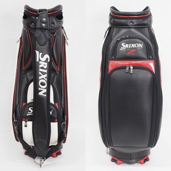 実際に弊社で買取させて頂いたDUNLOP/ダンロップ SRIXON/スリクソン GGC-S143 プロレプリカモデル 9.5型 5分割キャディバッグ ブラックｘホワイトの画像 2枚目