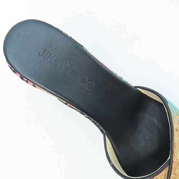実際に弊社で買取させて頂いたJIMMY CHOO/ジミーチュウ コルク ステッチ ヒールサンダル PERFUME/37の画像 4枚目