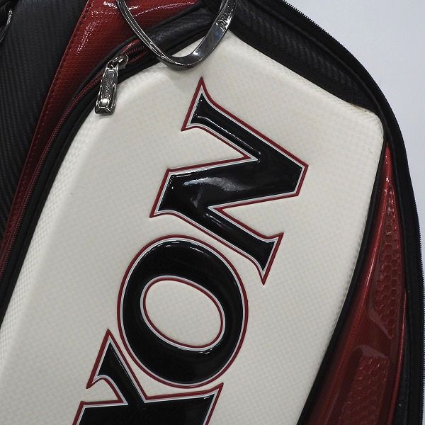 実際に弊社で買取させて頂いたDUNLOP/ダンロップ SRIXON/スリクソン GGC-S143 プロレプリカモデル 9.5型 5分割キャディバッグ ブラックｘホワイトの画像 5枚目