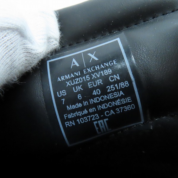 実際に弊社で買取させて頂いたARMANI EXCHANGE/アルマーニエクスチェンジ スニーカー XUZ015 XV189/US7の画像 5枚目