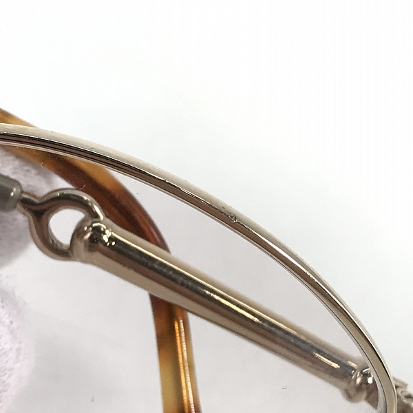 実際に弊社で買取させて頂いたGUCCI/グッチ 眼鏡/メガネフレーム/アイウェア ゴールドフレームの画像 8枚目