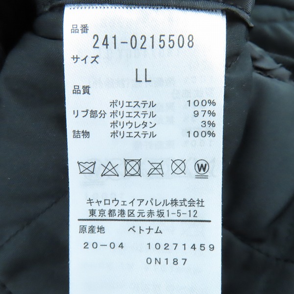 実際に弊社で買取させて頂いた【未使用】Callaway/キャロウェイ ゴルフウェア 中綿 クルーネックブルゾン/ブラック/241-0215508/LLの画像 3枚目