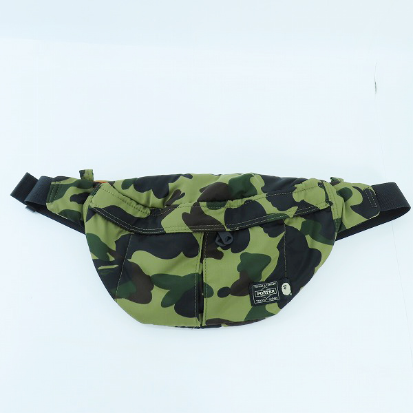 実際に弊社で買取させて頂いた【サンプル品】PORTER×A BATHING APE/ポーター×アベイシングエイプ 1ST CAMO WAIST POUCH ウエストポーチ/バッグ