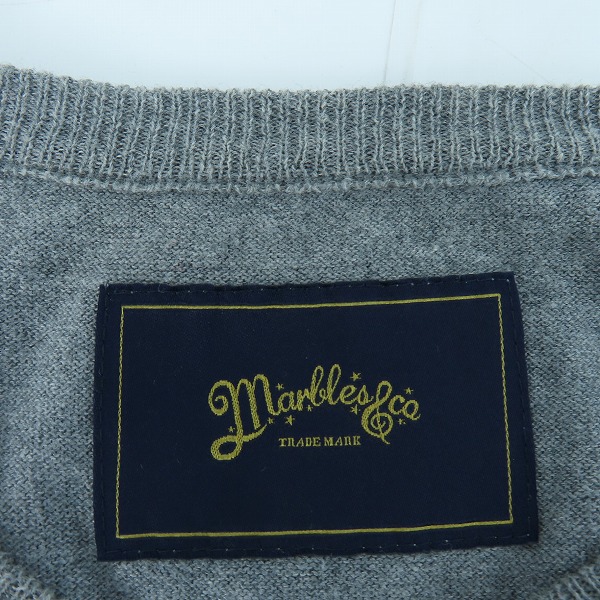 実際に弊社で買取させて頂いたMarbles/マーブルス 星柄 ニットカットソー ブラック Mの画像 2枚目
