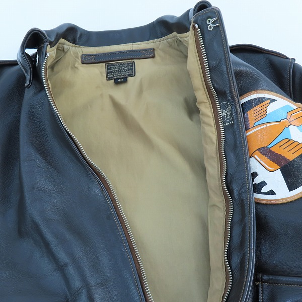 実際に弊社で買取させて頂いたBUZZ RICKSON'S/バズリクソンズ A-2 ホースハイド/馬革 フライトジャケット M83086 /40の画像 5枚目