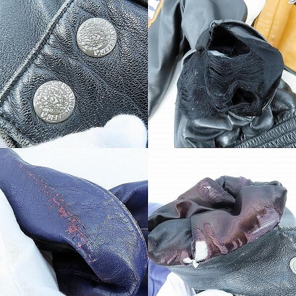 実際に弊社で買取させて頂いたJEFF HAMILTON/ジェフ ハミルトン Lakers/レイカーズ レザーブルゾン/Lの画像 8枚目