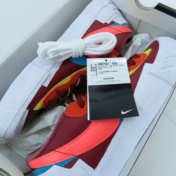 実際に弊社で買取させて頂いた【未使用】NIKE×SACAI×KAWS/ナイキ×サカイ×カウズ BLAZER LOW Team Red/ブレーザーロー チームレッド DM7901-600/28の画像 8枚目
