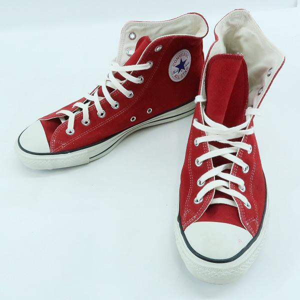 実際に弊社で買取させて頂いたCONVERSE/コンバース 日本製 ALL STAR/オールスター スウェードレザーハイカットスニーカー レッド 4THD/10.5
