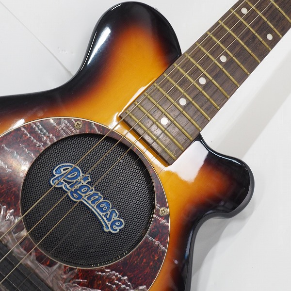 実際に弊社で買取させて頂いた★PIGNOSE/ピグノーズ PGG-200 Travel Guitar アンプ内蔵 ミニ エレキギター ソフトケース付の画像 5枚目