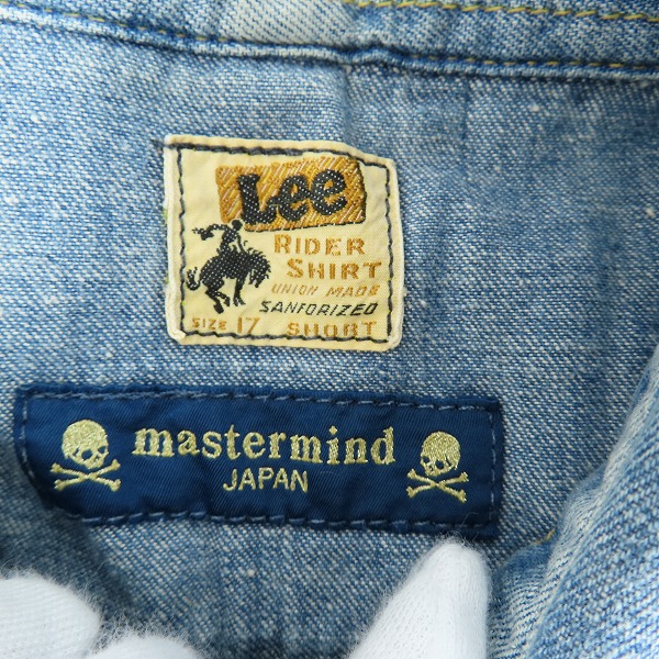 実際に弊社で買取させて頂いたLee × mastermind JAPAN/リー × マスターマインド 袖スカル刺繍/スカルボタン ウエスタンシャツ 95882/Lの画像 2枚目