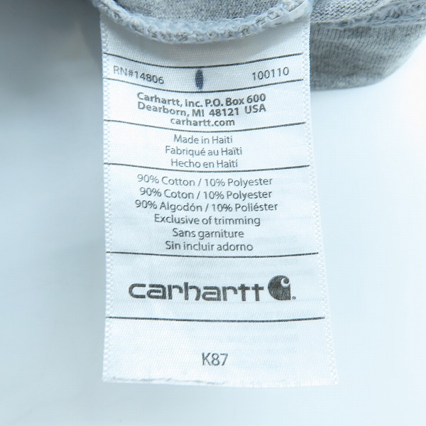 実際に弊社で買取させて頂いたCarhartt/カーハート LOOSE FIT S/S ポケット 半袖Tシャツ グレー K87 /Sの画像 4枚目