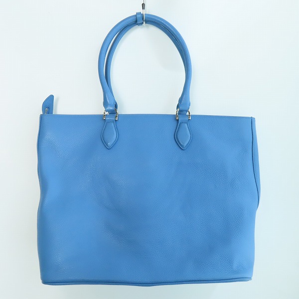 実際に弊社で買取させて頂いたGALLERIANT/ガレリアント レザー トートバッグ ビジネスバッグ ブルー系の画像 1枚目