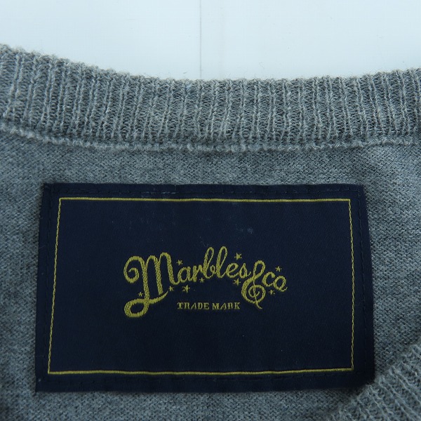 実際に弊社で買取させて頂いたMarbles/マーブルス 星柄 ニットカットソー ブルー Mの画像 2枚目