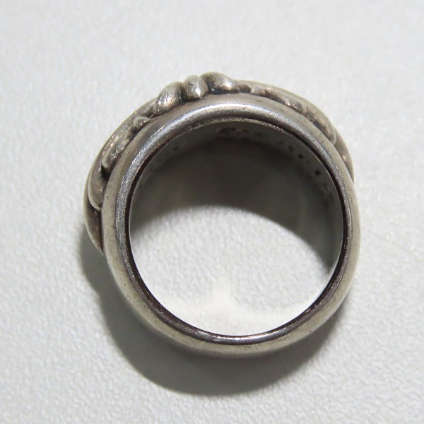 実際に弊社で買取させて頂いたCHROME HEARTS/クロムハーツ フローラルクロス リング ピンクサファイア/14号の画像 6枚目