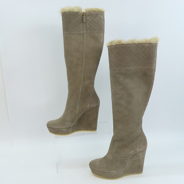 実際に弊社で買取させて頂いたGUCCI/グッチ ロングブーツ スエード 296265/37の画像 3枚目