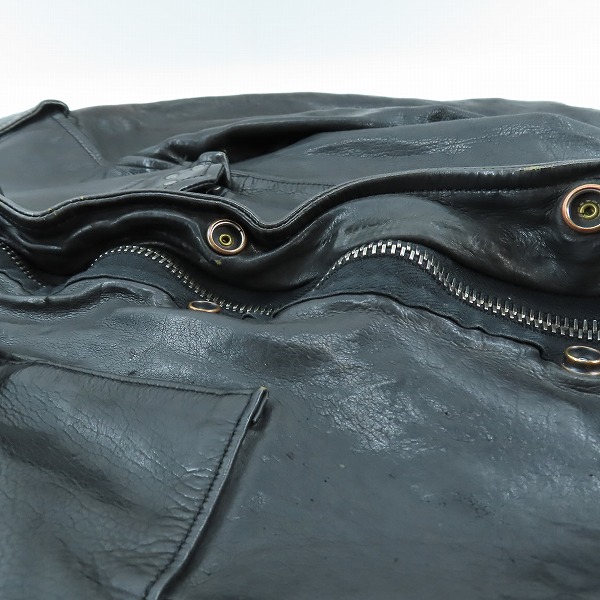 実際に弊社で買取させて頂いたBACKLASH/バックラッシュ ドイツタンニンカーフ製品染め M-65 ミリタリージャケット/2の画像 8枚目