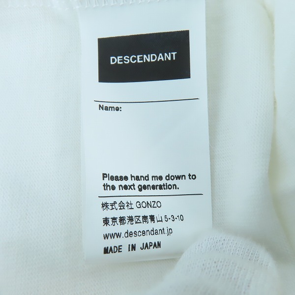 実際に弊社で買取させて頂いたDESCENDANT/ディセンダント  PORT ORGANIC COTTON LS ロゴ刺繍長袖Tシャツ 241ATDS-CSM17/2の画像 3枚目
