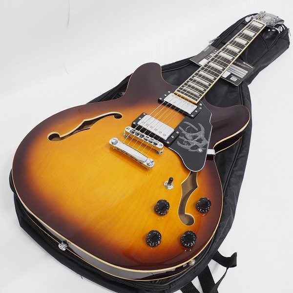 実際に弊社で買取させて頂いた★【美品】Grote Guitar/グロート GRWB-VS35 Vintage Sunburst セミアコ 335タイプ エレキギター ソフトケース付